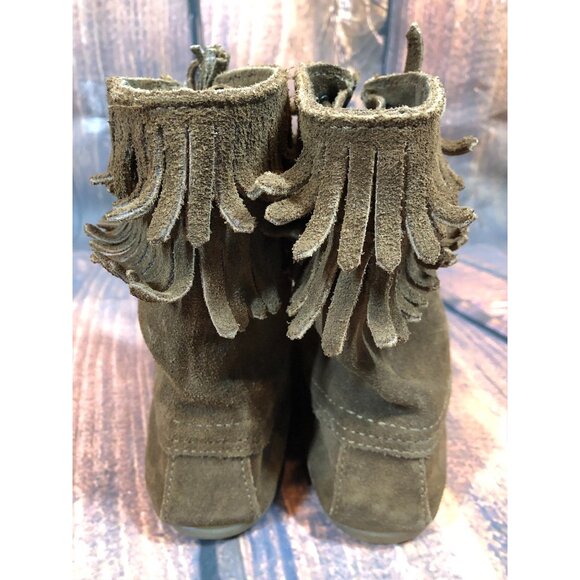 Minnetonka Tramper 428 Brown Suede Ankle Fringe Boots Womens 6 (r5c - Picture 9 of 10